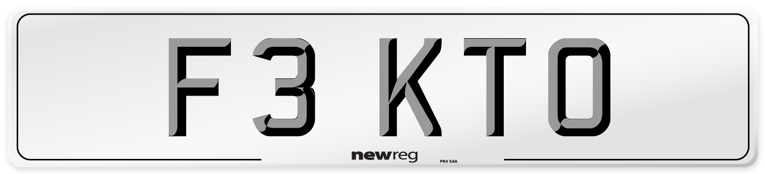 F3 KTO Number Plate from New Reg